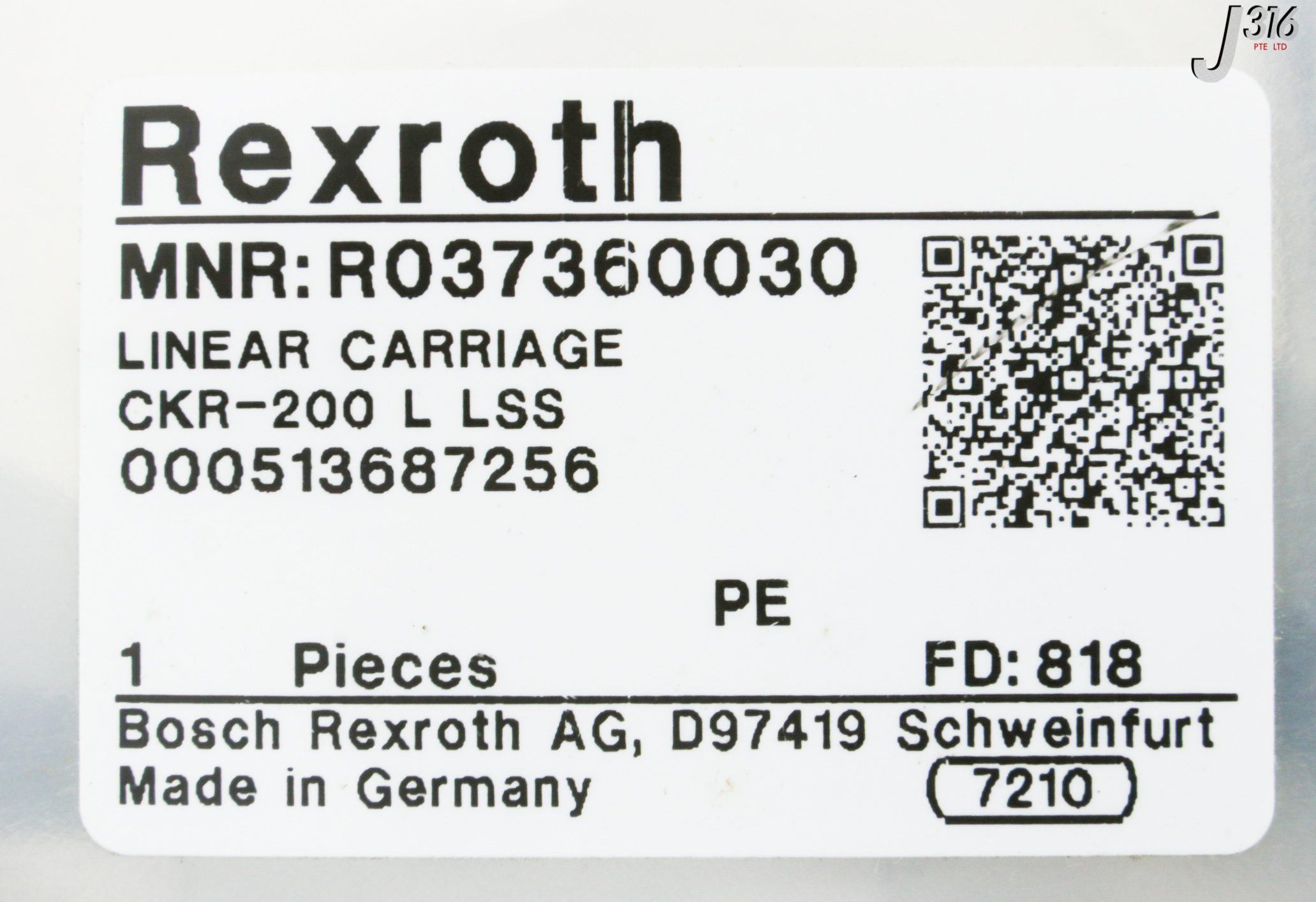 31704 BOSCH REXROTH LINEAR CARRIAGE CKR 200 L LSS 40CM NEW